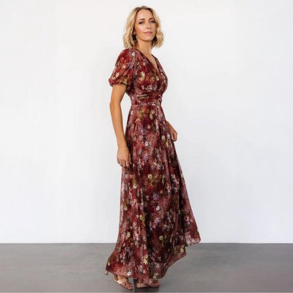 Baltic Born Ardley Maxi Dress Rust Floral Size Medium - Picture 2 of 12